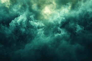 Fototapeta premium Abstract dark green and cyan background with neon light