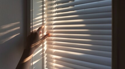 hand opening windows blinds