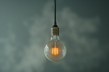 A Classic Edison-Style Light Bulb Suspended