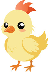 Baby chicken color vector illustration 7