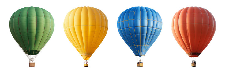 Naklejka premium floated green Hot-air balloon isolate on transparency background PNG