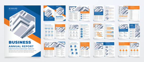 annual report template with modern concept and minimalist layout use for business profile and product catalog