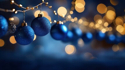 Fototapeta premium A close-up view of a beautifully decorated Christmas garland