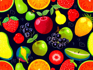 seamless background with fruits