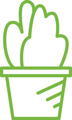 Plant Pot Line Icon Illustration