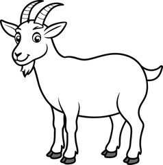 Billy goat silhouette vector illustration