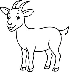 Cartoon goat silhouette vector illustration 2