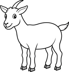 Cartoon goat silhouette vector illustration