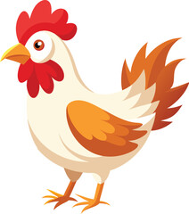 Chicken color vector illustration and artwork