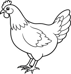 Chicken silhouette vector illustration and artwork