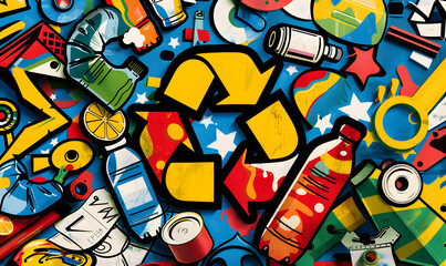 Obraz premium recycle and reuse products concept to keep the world green.