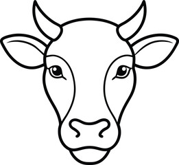 Cow head icon vector silhouette illustration 2