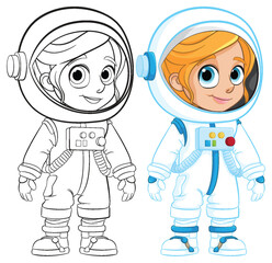 Cute Astronaut Character Illustration