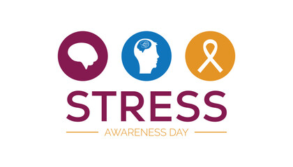 National Stress Awareness Day is observed every year on November. Medical Healthcare Awareness concept. background, placard, banner template Vector illustration design.