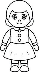 Doll vector silhouette illustration 2