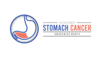 Stomach Cancer Awareness Month is observed every year on November. Medical Healthcare Awareness concept. background, placard, banner template Vector illustration design.