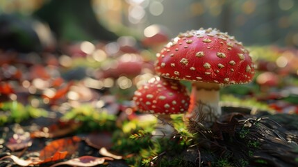 Mushroom shown on a simple background, amazing mushroom biology. Background delicate, mushroom obvious.
