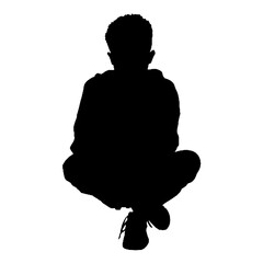 Sitting Child Silhouette – Great Vector for Parenting and Childhood Themes