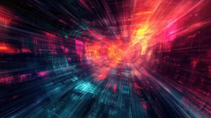 Abstract technology and cyberspace in a modern design, illustrating the futuristic and digital dimensions of science and network connectivity