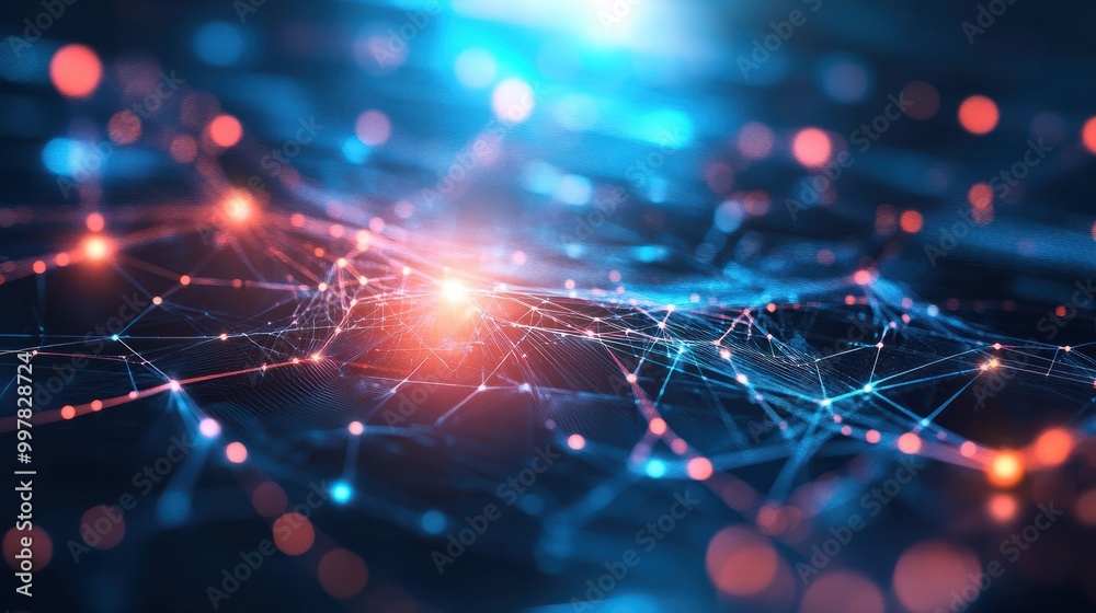 Poster abstract white connection digital data and big data concept futuristic network on background.