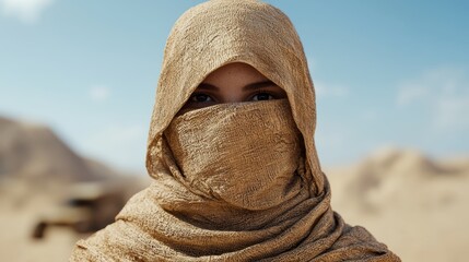 person in desert wearing traditional middle eastern clothing