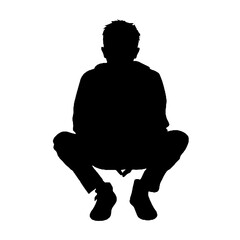 Boy Sitting Cross-Legged Silhouette – Vector Illustration for Children’s Stories