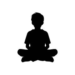 Vector Silhouette of Boy Sitting – Ideal for Playtime and Family Illustrations