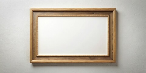 Empty photo frame against white wall