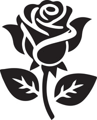 Fototapeta premium Rose icon silhouette vector Illustration 