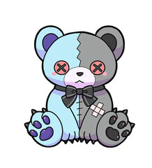 水色のクマのぬいぐるみ