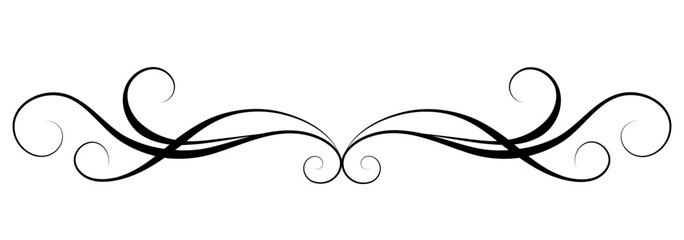 Wave ornament with leaves and abstract lines. Decorative element for decor and text greeting or invitation card design