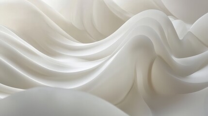 Fototapeta premium Abstract White Waves Wallpaper. Soft, flowing waves in various shades of white and off-white.