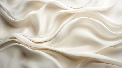 Obraz premium Abstract White Waves Wallpaper. Soft, flowing waves in various shades of white and off-white.