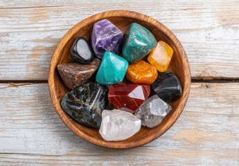 Assortment of colorful natural gemstones