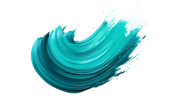 oil paint brush stroke on white and transparent background