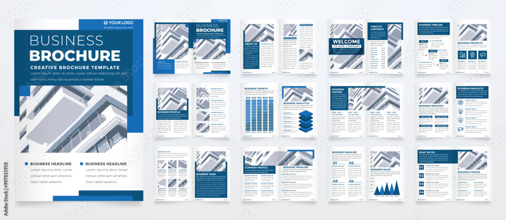 Poster minimalist business brochure template with simple style and modern layout