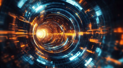 Obraz premium Digital art piece that appears to be tunnel creative technology