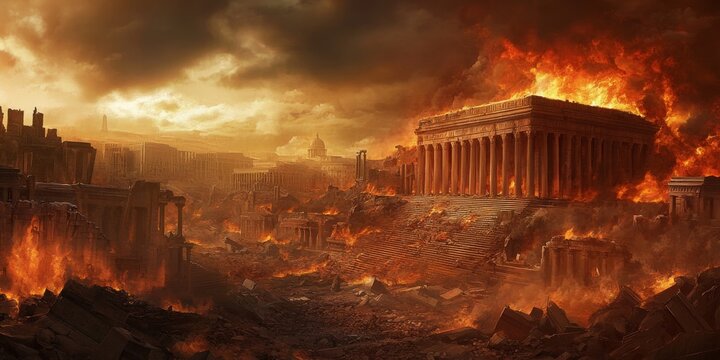 Digital illustration chaotic scene destruction chaos sky filled The Great Tribulation: Understanding