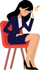 woman sitting with headache
