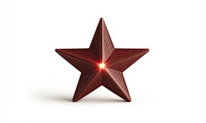 Obraz premium Red Wooden Star with Light.