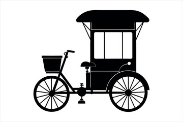 rickshaw silhouette vector 