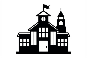 school silhouette vector