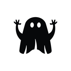 Funny ghost flat vector icon design isolated on white background