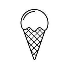 Ice cream line icon design with editable stroke on white background
