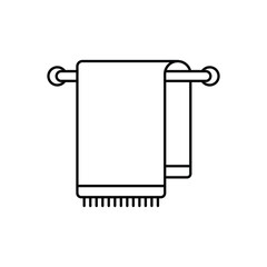 Towel line icon design with editable stroke on white background