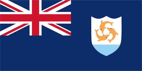 Anguilla official flag vector with standard size and proportion. National flag emblem with accurate size and colors.
