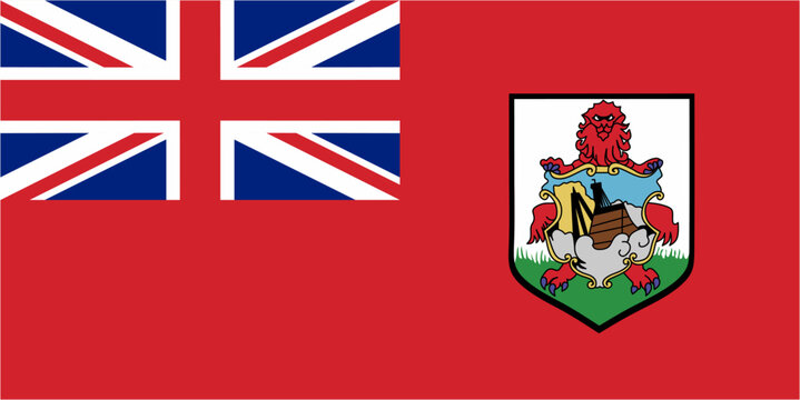 Bermuda official flag vector with standard size and proportion. National flag emblem with accurate size and colors.