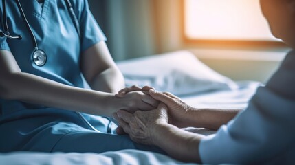 Fototapeta premium Doctor Comforting Patient in Hospital