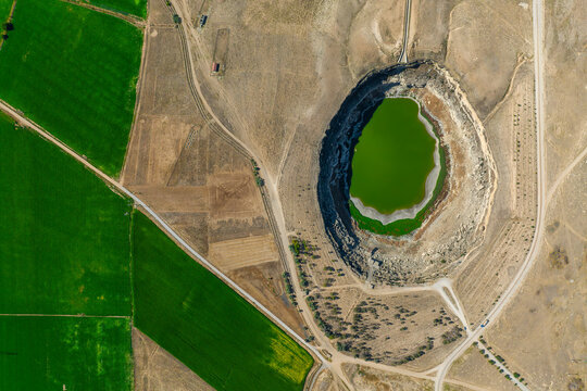 Obruk lake in G&ouml;kh&uuml;y&uuml;k village of &Ccedil;umra District in Konya Province