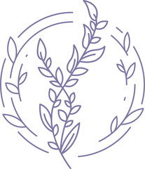 Decorative Flowers and Leaves Line Art